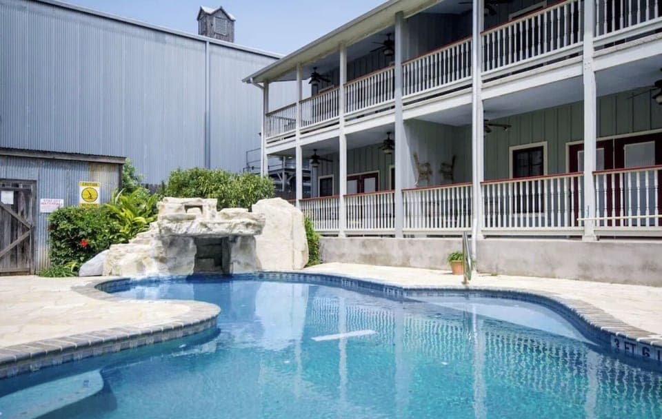 View of back of condo from the pool area