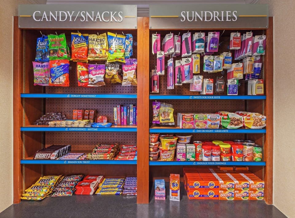 Purchase a snack at the on-site pantry.