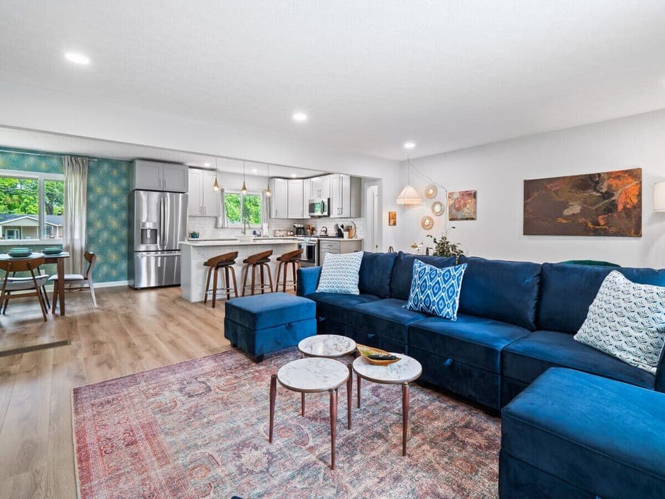 Bright and spacious, our living room is the perfect place to gather and make memories.