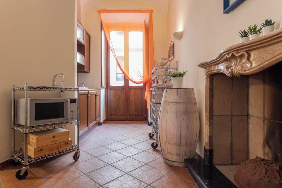 Fridge, microwave, stovetop, espresso maker