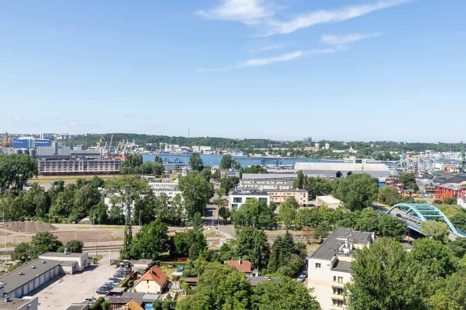 An outdoor image showing a wide view of the bay area and cityscape.