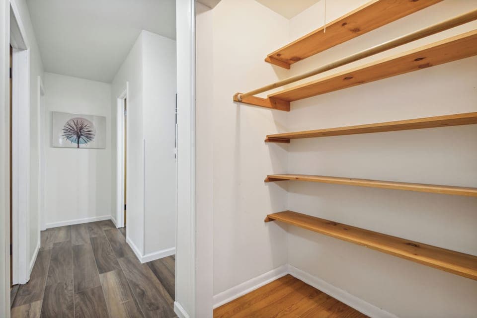 Freshen up in a clean and elegant bathroom.