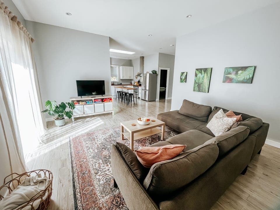 Open concept with over height ceilings give a spacious inviting feel.