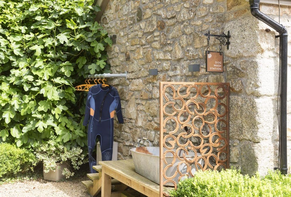 There's a bespoke 'dog wash station' perfect for washing off salty dogs and sandy paws