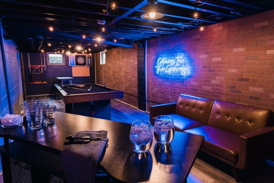 Please note: this is the 4th "bedroom." It is not actually a bedroom and there is a sleeper sofa in it. It's in the basement game room/sitting area and is best suited for kiddos rather than adults. 