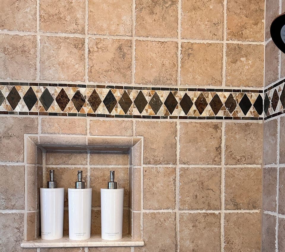 Shampoo, conditioner, and body soap are included.