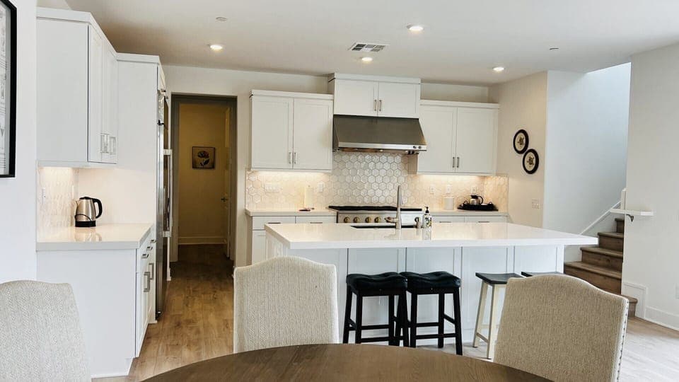 modern kitchen with large island
