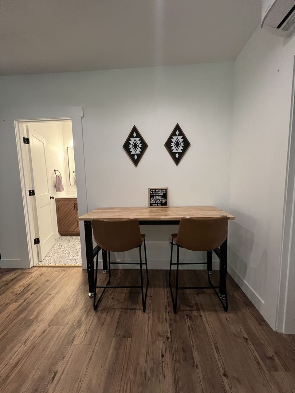 Desk work area/eating area