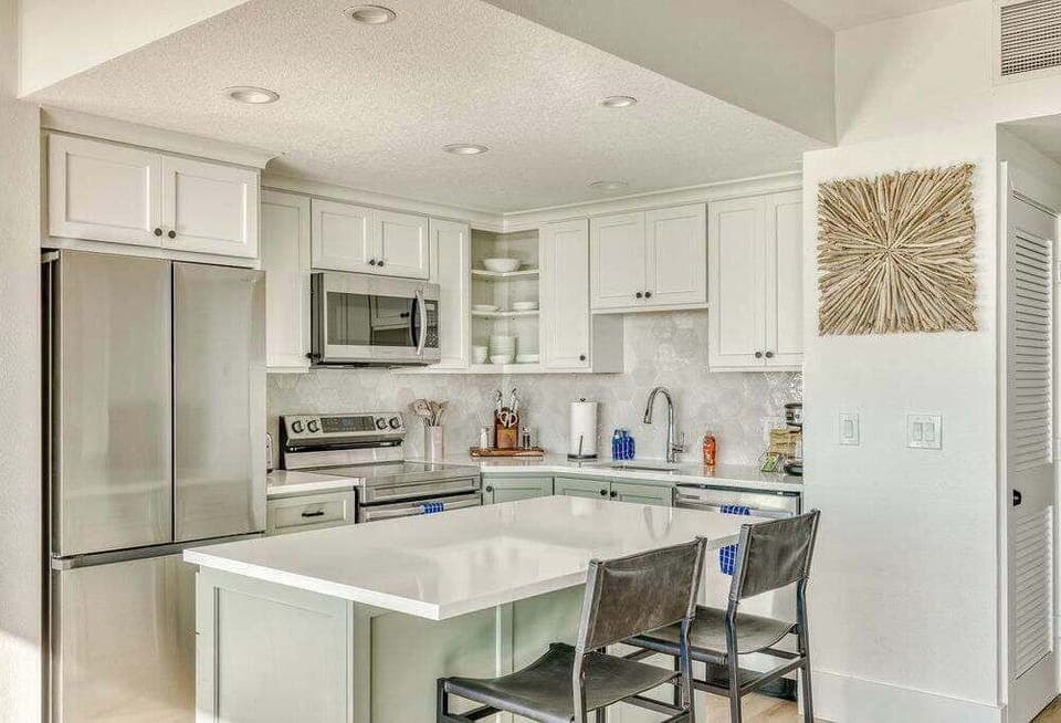 Whip up meals with ease in our clean & functional kitchen. Essential appliances provided for your cooking needs!