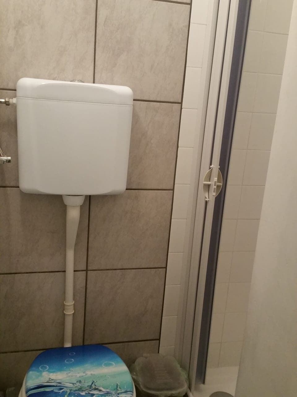 Shower, towels, soap, shampoo