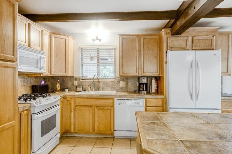 Indoors, Kitchen, Washer, Refrigerator, Floor