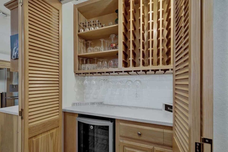 Wine fridge available.