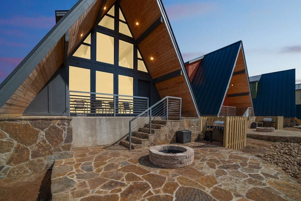 Trio of luxury A-frame cabins in the Texas Hill Country
