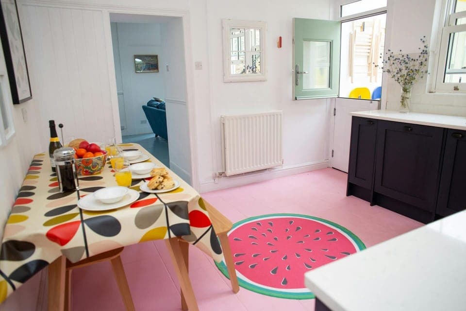 Kitchen with stable door leading to the rear garden