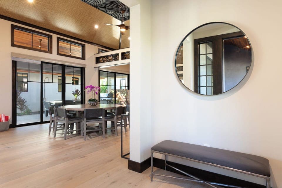 The entrance leads to the open concept living and dining room.