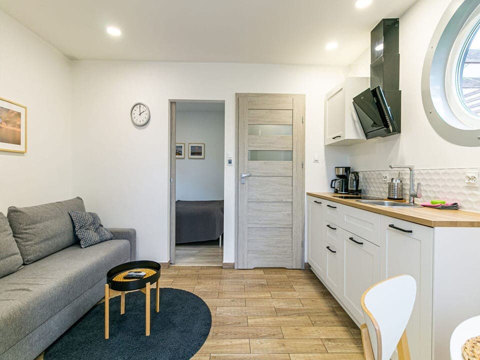 Apartment | Private kitchen | Electric kettle, toaster, highchair