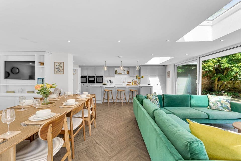Open plan living area at Garden Cottage, Cheshire