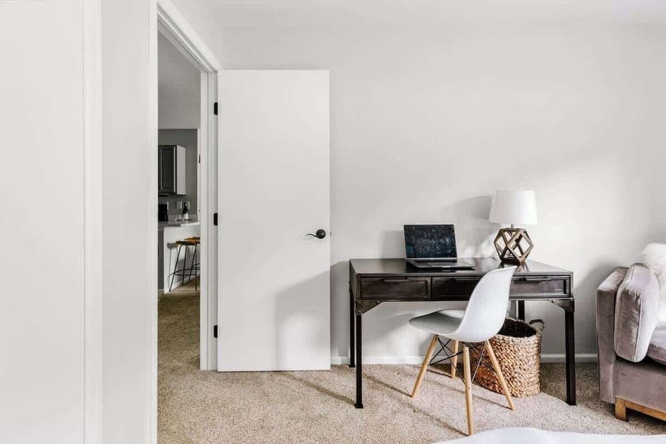 Desk and chair in bedroom
