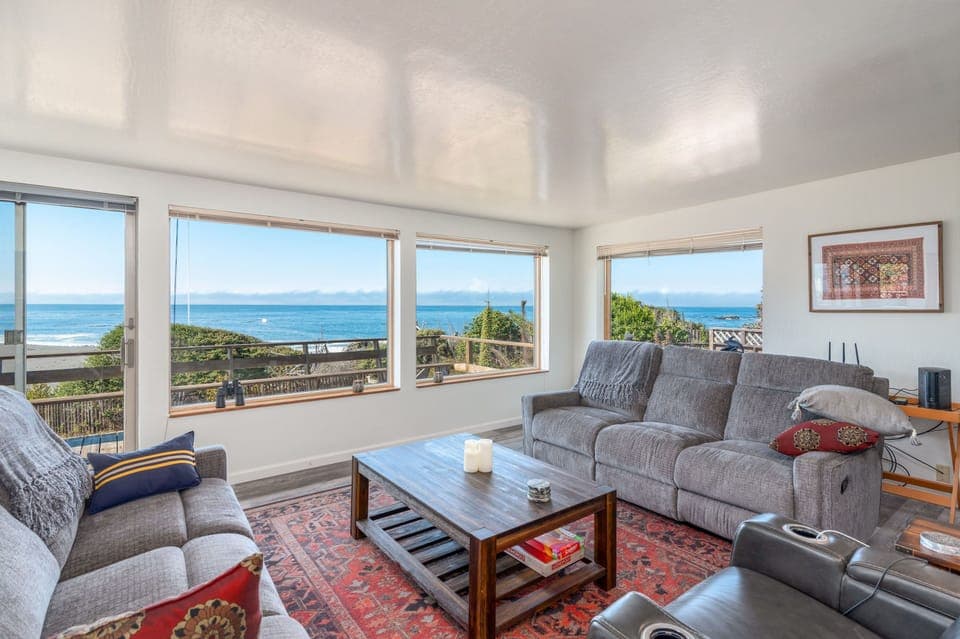 Family room with amazing ocean views