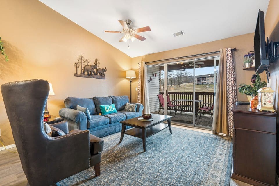 Curl up in the airy living room & stream all your favorite entertainment