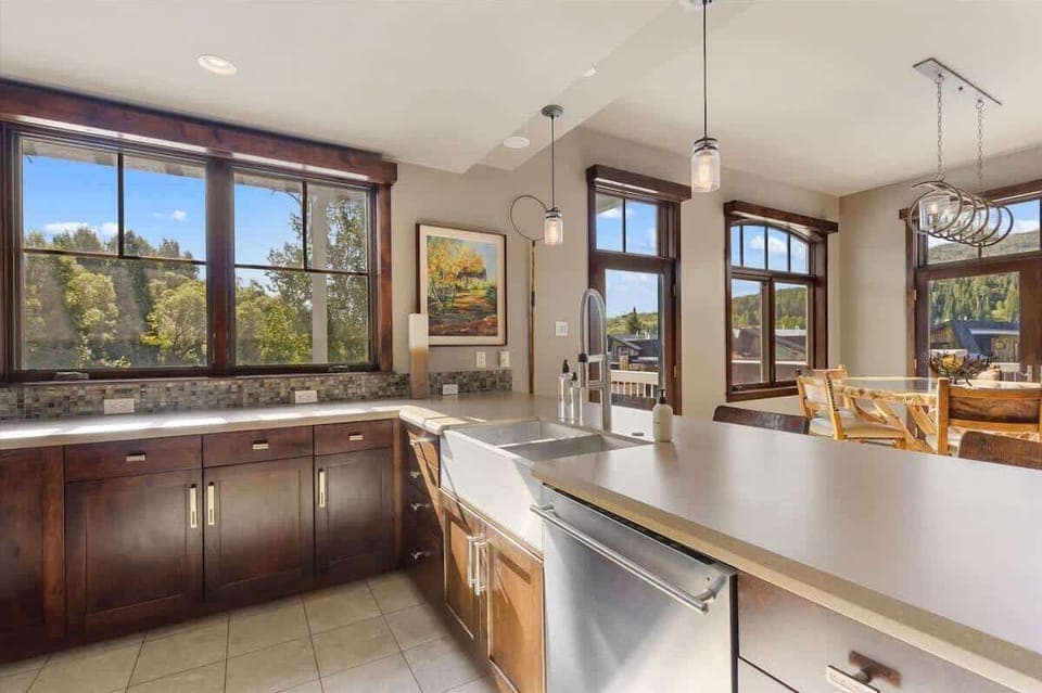 Kitchen opens up to the rest of the living area