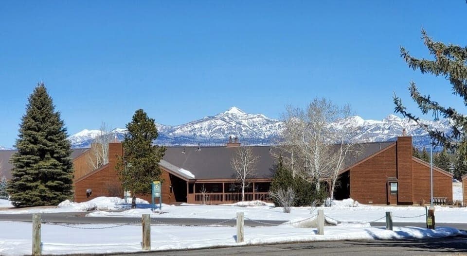 Front Winter View of Aspenwood Condominiums 