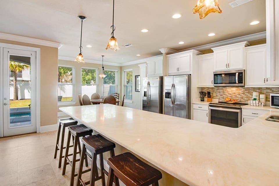 First Floor Kitchen with Bar Seating