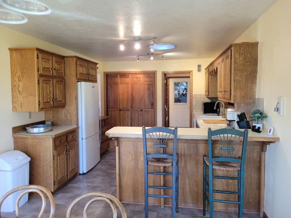 Kitchen from dining area