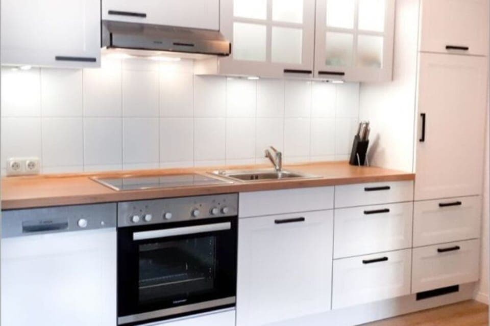 Apartment | Private kitchen | Electric kettle, toaster, highchair