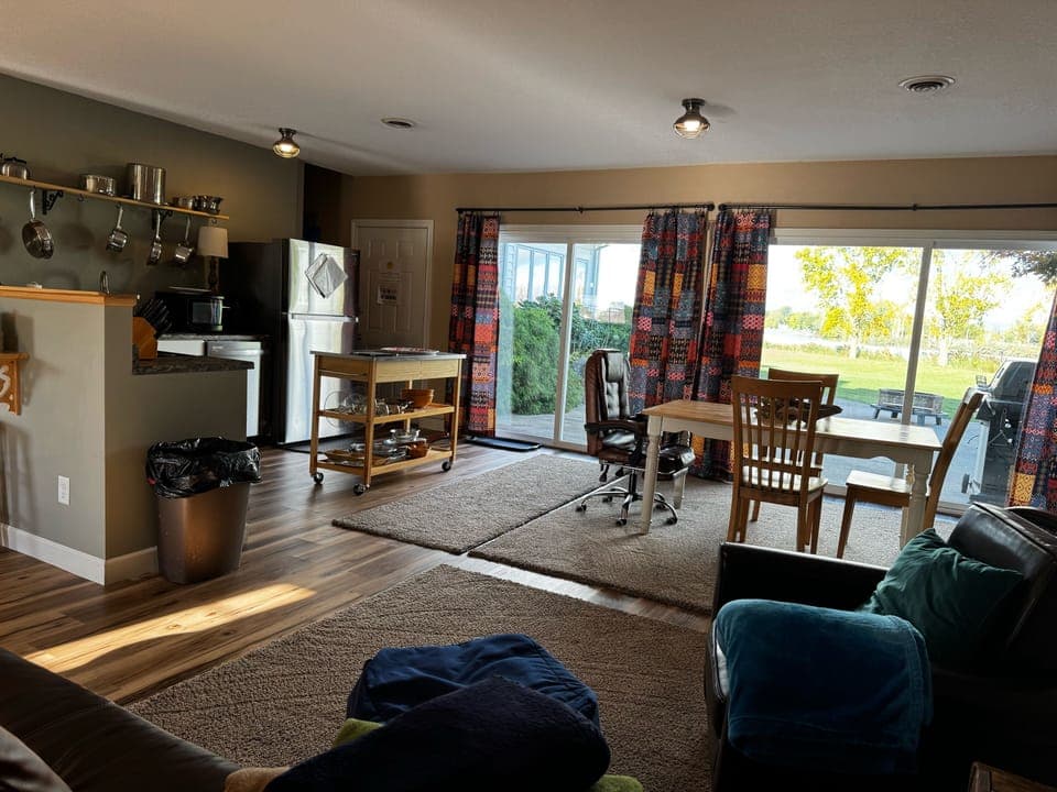 North wing 1st floor open concept living room /kitchen. Futon in this room.
