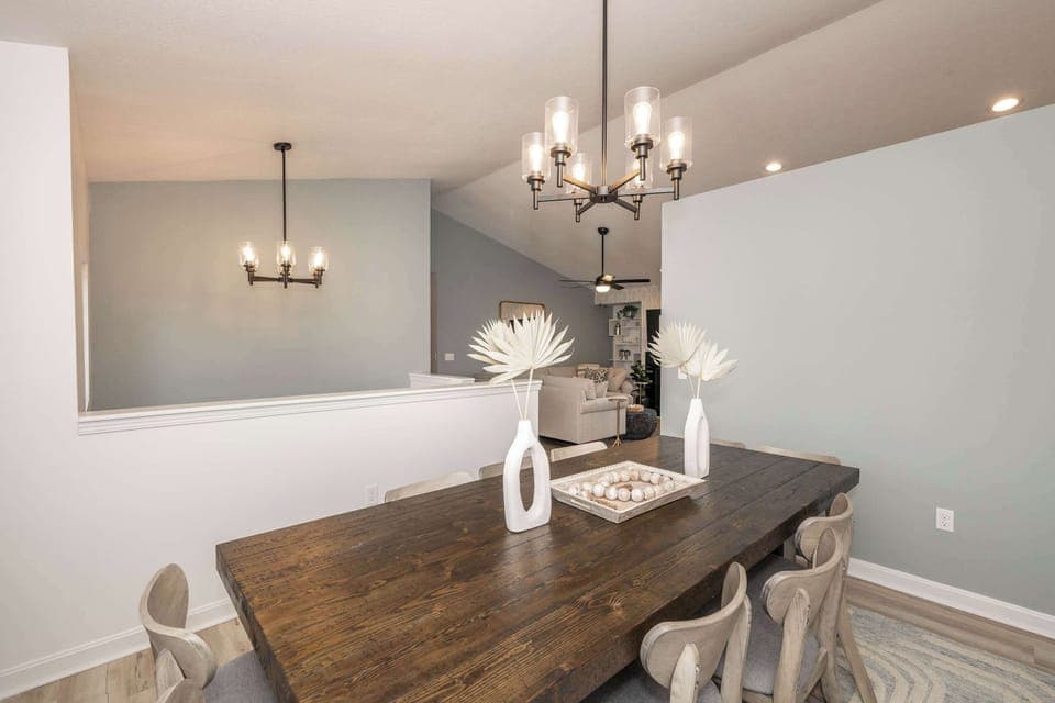 Gather family around the dining table, with seating for 10