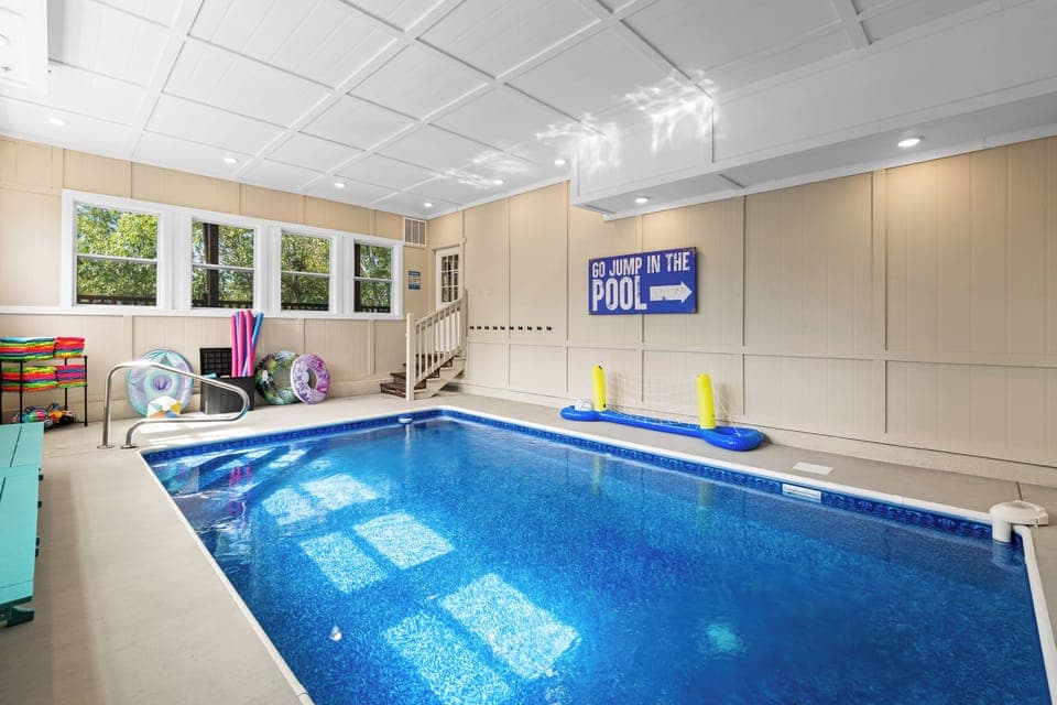 Take a dip in the indoor heated pool, perfect for year-round relaxation.