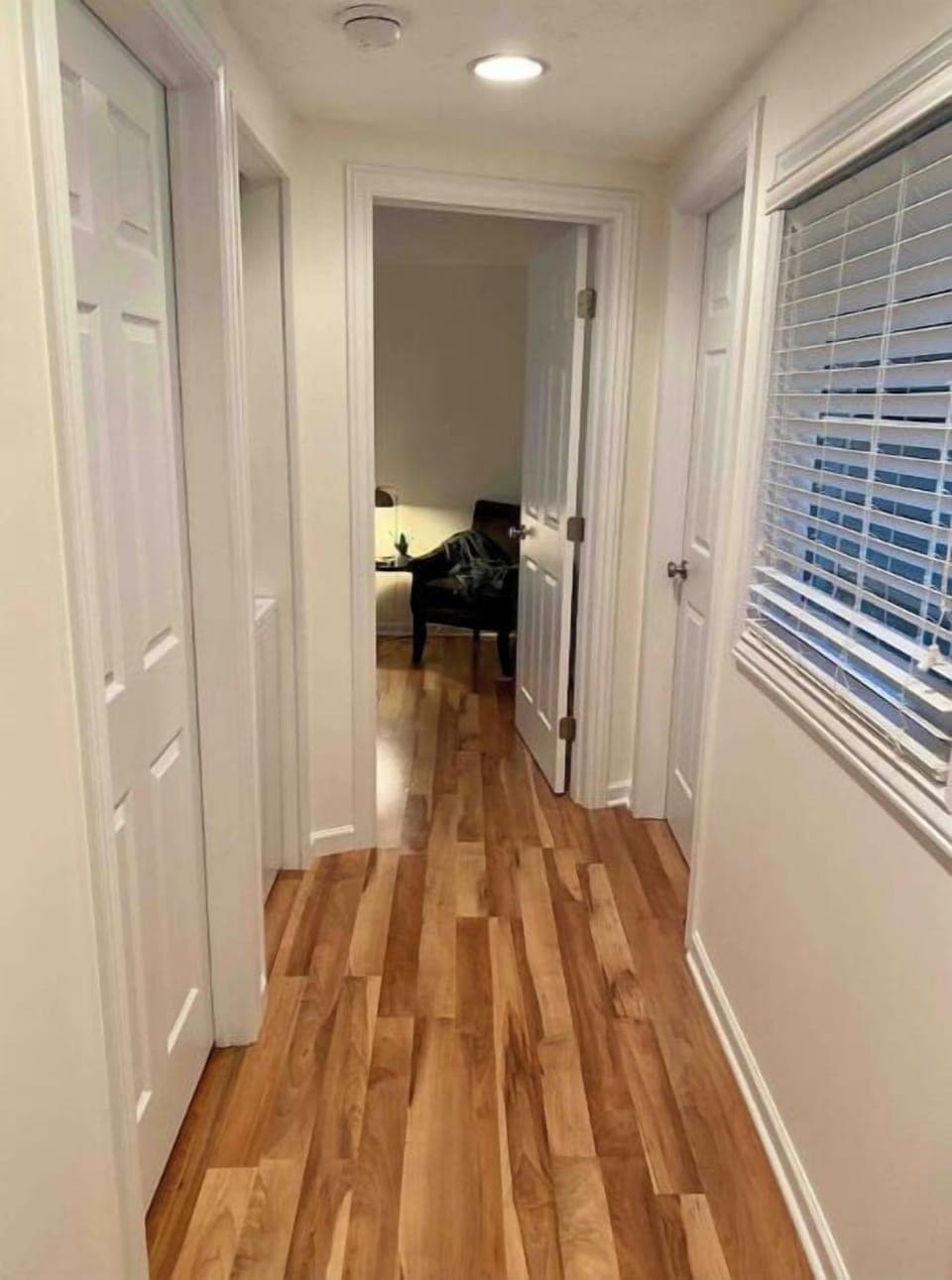 walkway into both bedrooms