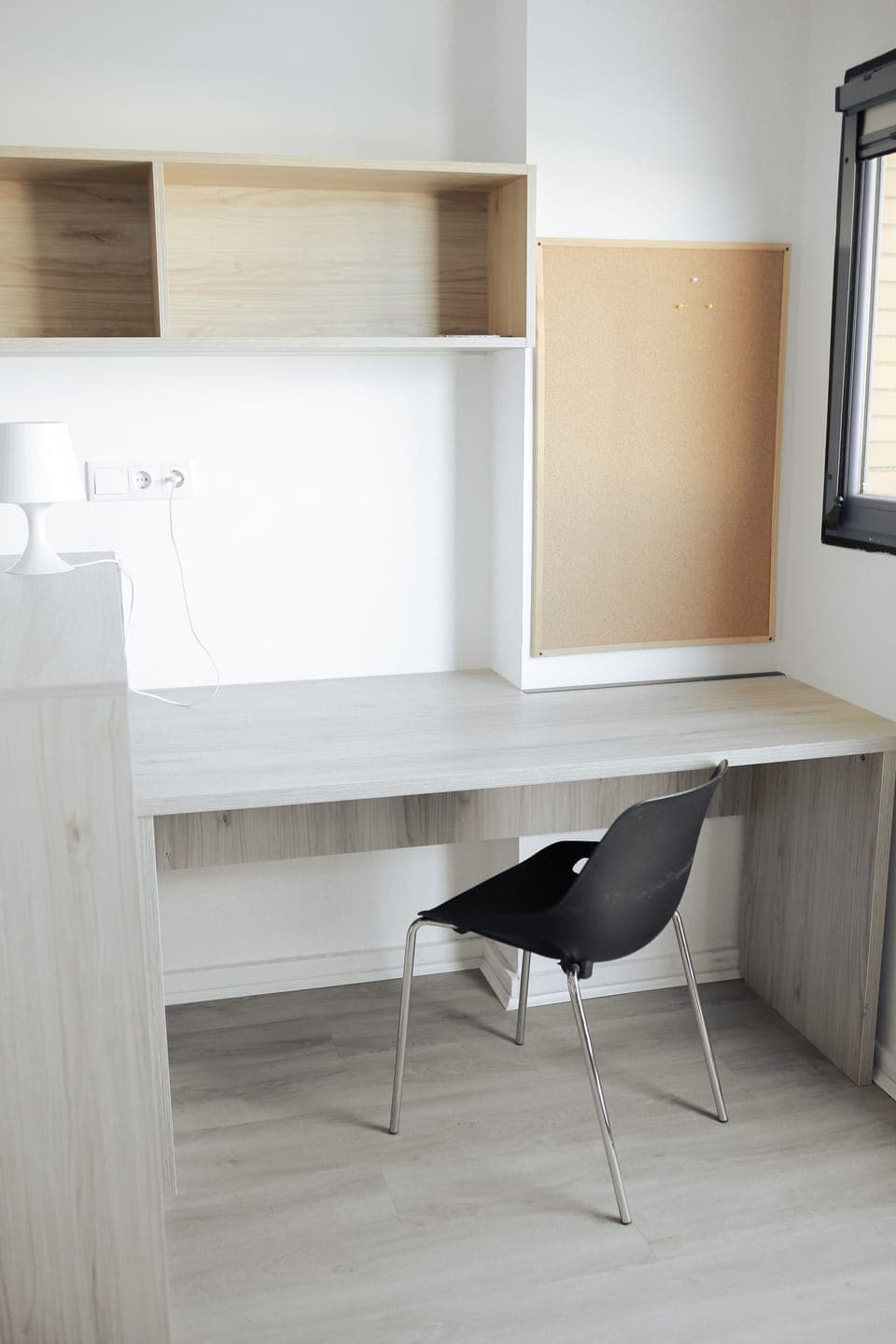 Desk, laptop workspace, blackout drapes, free WiFi