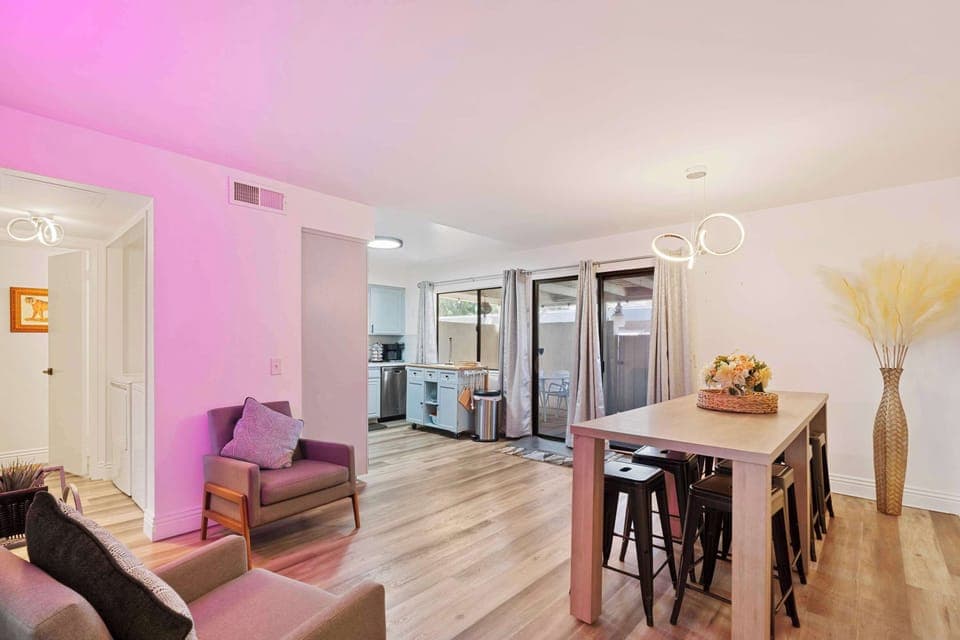 Dining table with seating for 8 