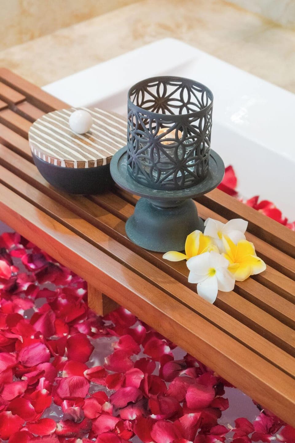 Hair dryer, slippers, towels, soap