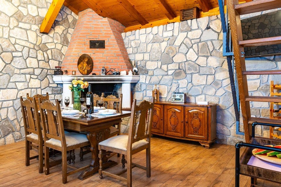 Villa | Living room | TV, fireplace