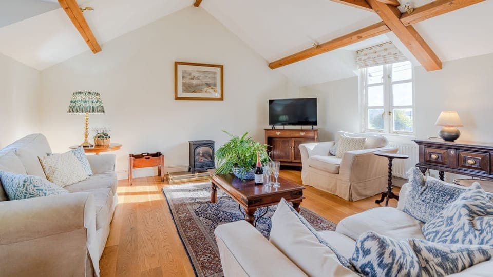 Sunlight floods the open plan living area