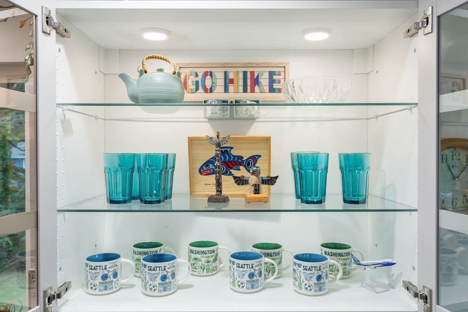 Stocked with a variety of cups, mugs, and essentials. You’ll find what you need, and probably a little extra.