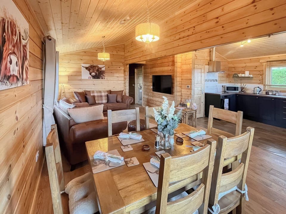 Open plan living space | Coo Lodge - Stag and Coo Holidays, Falkirk