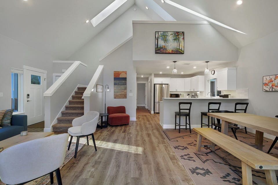 Open, spacious, with stylish decor