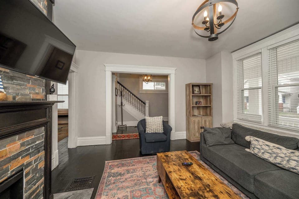 Lounge in the chic living room while you stream your favorites on the smart TV