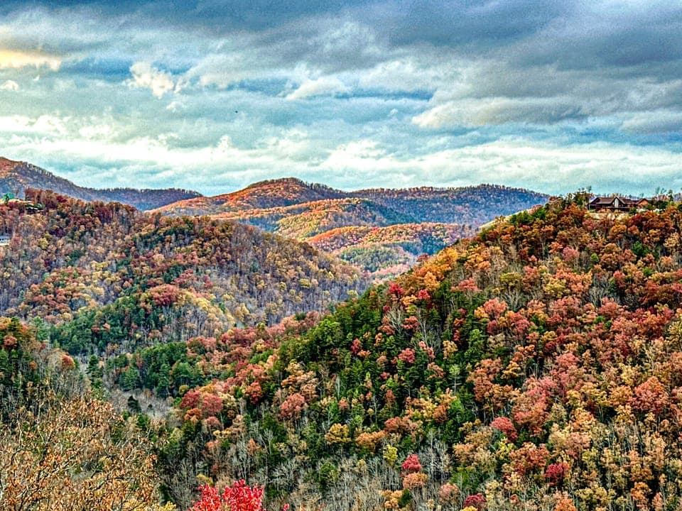 Layer after layer of mountains. Yes.  This is the view from the front door!