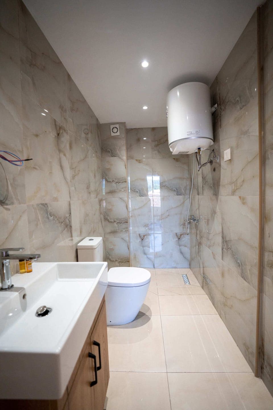 Free toiletries, hair dryer, towels, soap