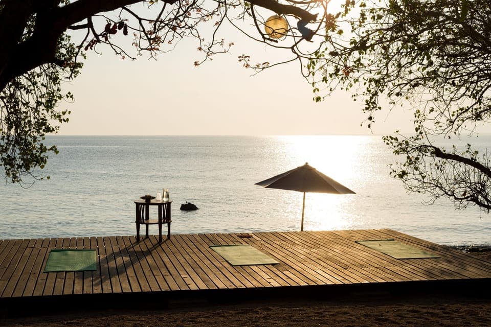Private beach, white sand, sun loungers, kayaking
