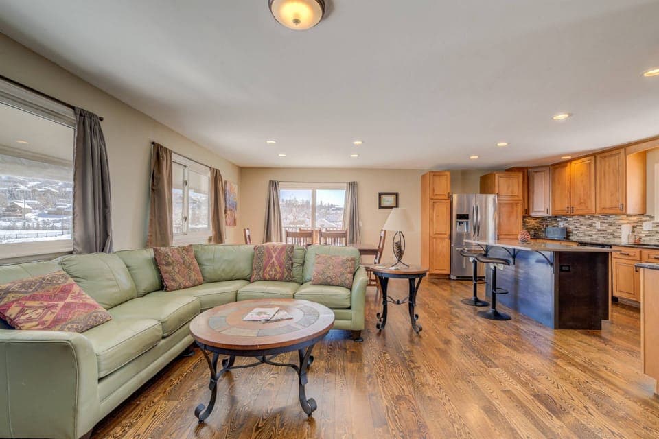 Comfortable living room with open floor plan