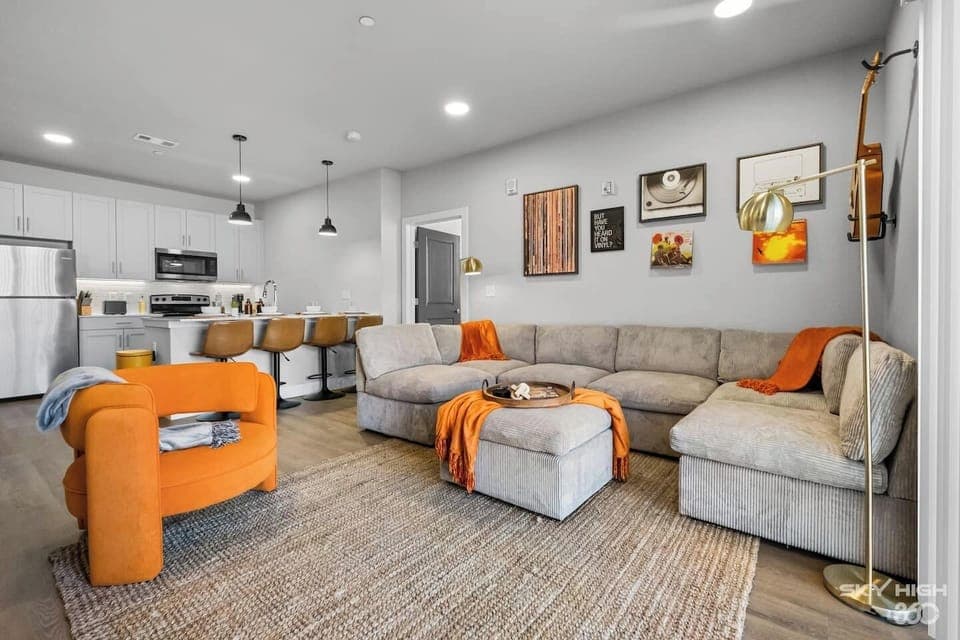 The open concept living space makes for easy communication.