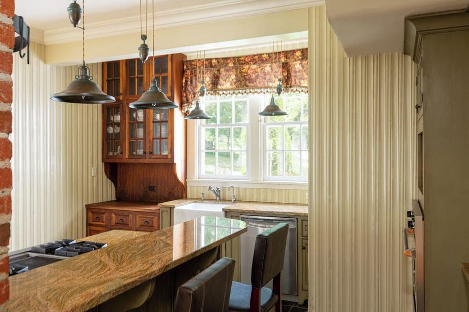 Stools at the kitchen island