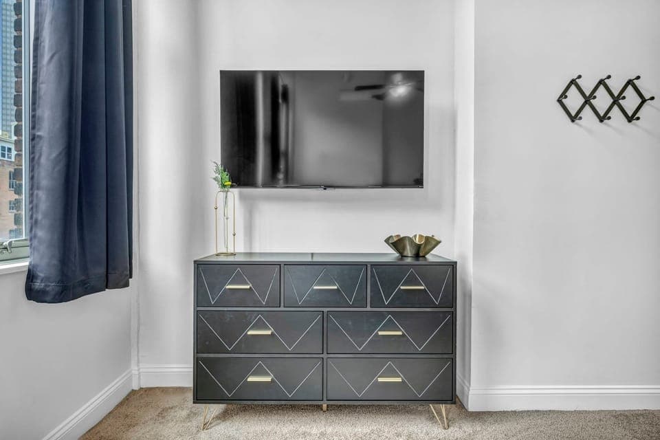 Enjoy a cozy day indoors whenever you feel like it! A large TV screen awaits you in the bedroom for those leisurely days during your stay.