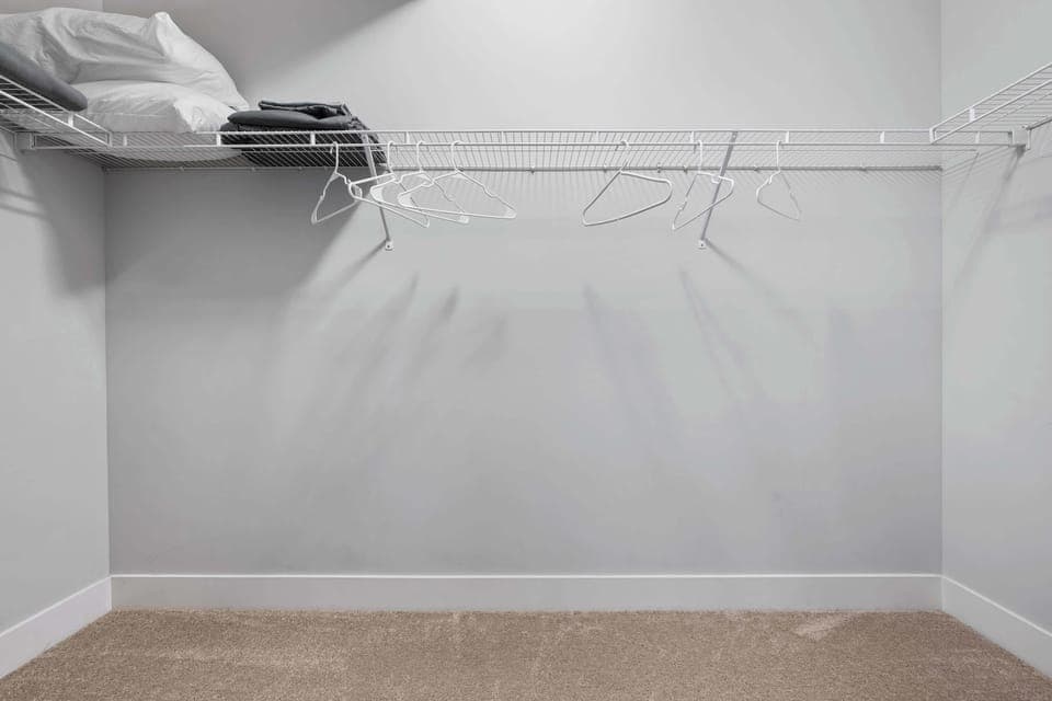 Walk in closets with extra linens.